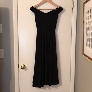 Off the shoulder dress by Reformation.